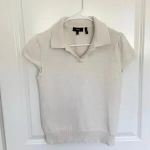 Theory | Tops | Theory Cap Sleeve Preppy Polo Cottonwool Boucl
